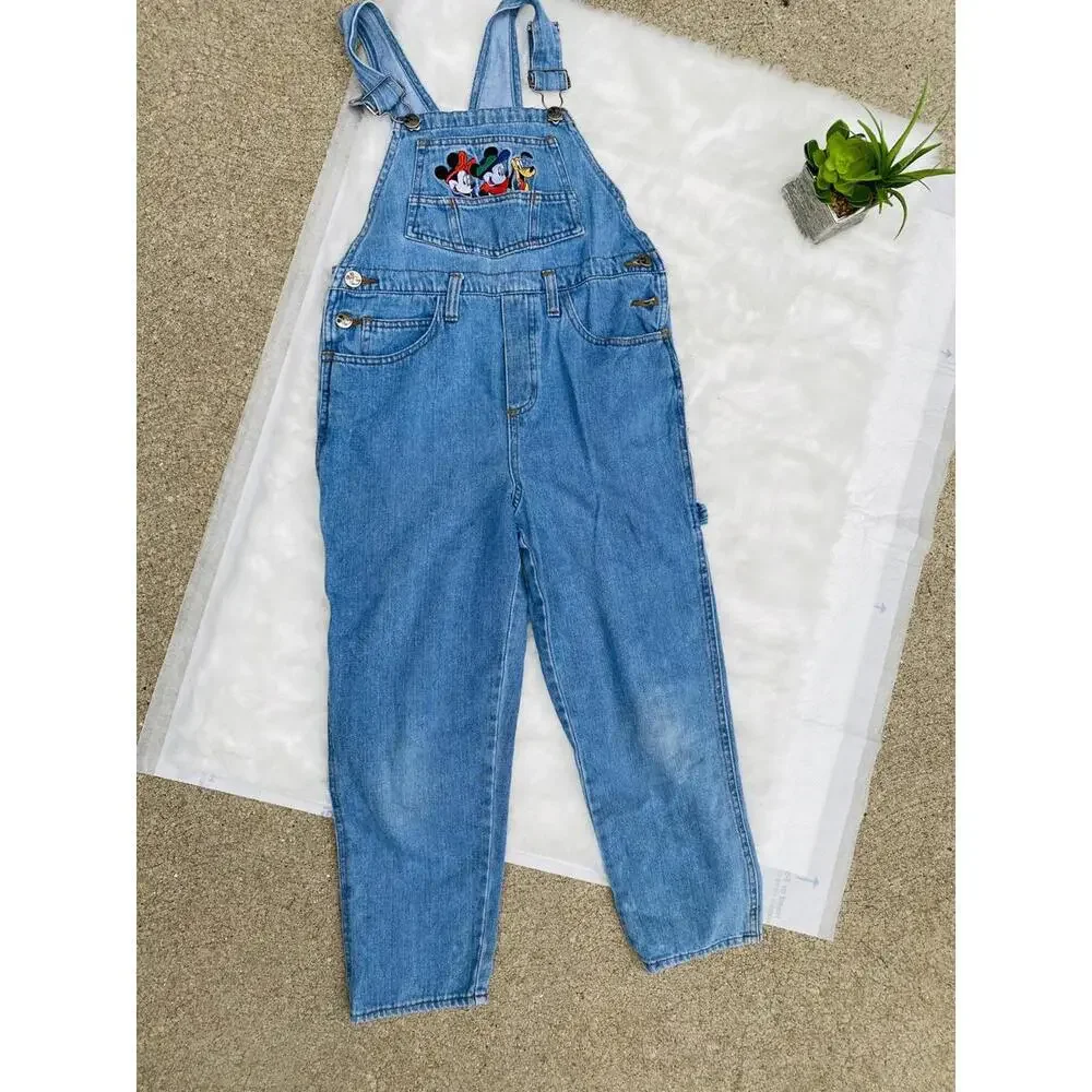 Boy’s Denim Overalls with Mickey Mouse Embroidery